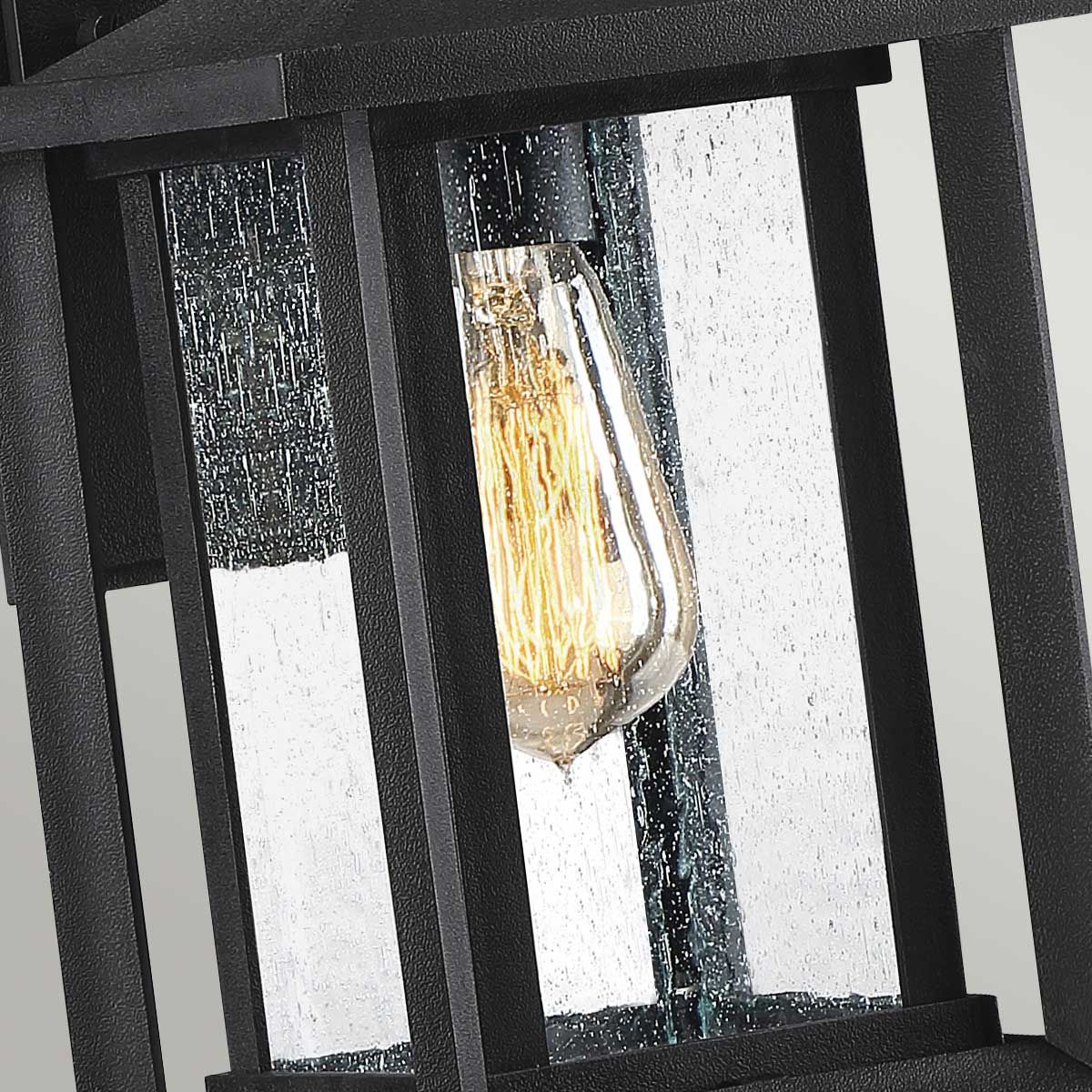 Quoizel Outdoor Wall Light from the Wakefield range. Wakefield 1 Wall Lantern - Small – SKU QZ-WAKEFIELD-S-TBK