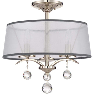 Quoizel Ceiling Semi-Flush from the Whitney range. Whitney 3 Light Semi-Flush/Pendant  Product Code = QZ-WHITNEY-SF