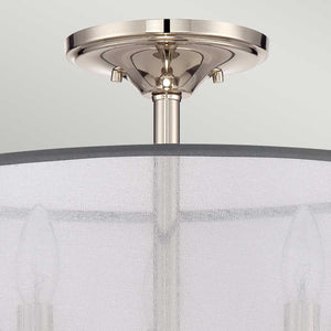 Quoizel Ceiling Semi-Flush from the Whitney range. Whitney 3 Light Semi-Flush/Pendant  Product Code = QZ-WHITNEY-SF