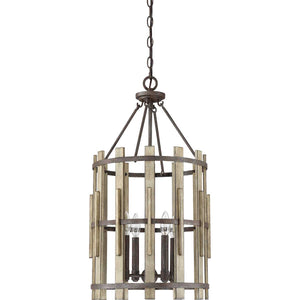 Quoizel Pendant from the Wood Hollow range. Wood Hollow 4 Light Chandelier Product Code = QZ-WOOD-HOLLOW-4P