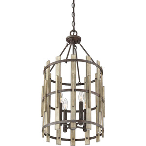 Quoizel Pendant from the Wood Hollow range. Wood Hollow 4 Light Chandelier Product Code = QZ-WOOD-HOLLOW-4P
