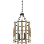 Quoizel Pendant from the Wood Hollow range. Wood Hollow 4 Light Chandelier Product Code = QZ-WOOD-HOLLOW-4P