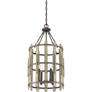 Quoizel Pendant from the Wood Hollow range. Wood Hollow 4 Light Chandelier Product Code = QZ-WOOD-HOLLOW-4P