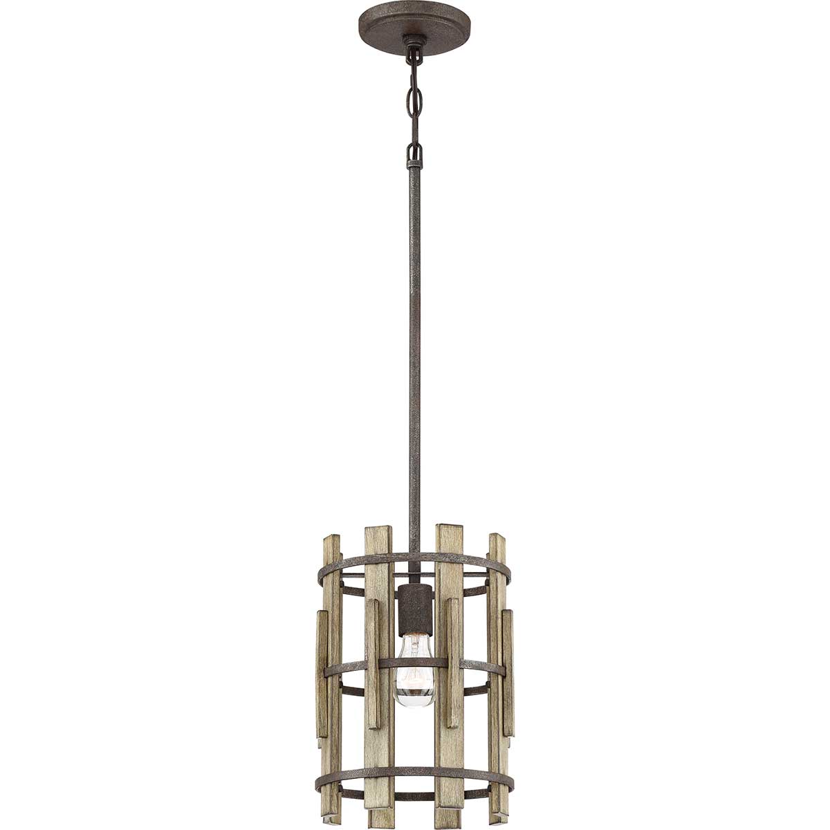 Quoizel Pendant from the Wood Hollow range. Wood Hollow Mini Pendant Product Code = QZ-WOOD-HOLLOW-MP