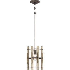 Quoizel Pendant from the Wood Hollow range. Wood Hollow Mini Pendant Product Code = QZ-WOOD-HOLLOW-MP