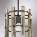 Quoizel Pendant from the Wood Hollow range. Wood Hollow Mini Pendant Product Code = QZ-WOOD-HOLLOW-MP