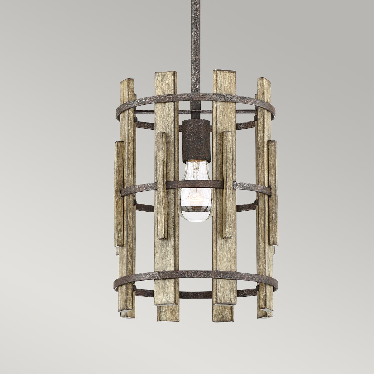 Quoizel Pendant from the Wood Hollow range. Wood Hollow Mini Pendant Product Code = QZ-WOOD-HOLLOW-MP