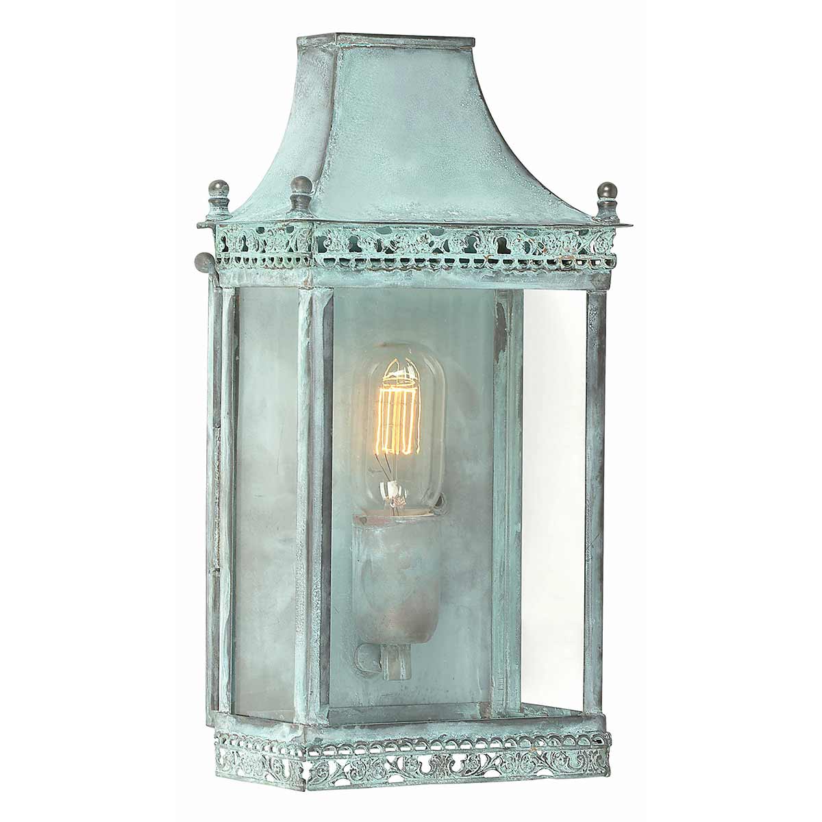 Elstead Lighting Outdoor Wall Light from the Regents Park range. Regents Park 1 Light Wall Lantern - Verdigris Product Code = REGENTS-PARK-V