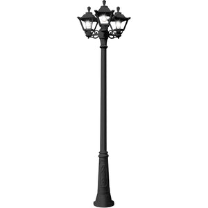 Magnalux Ricu/Bisso/Golia Black Clear E27 8.5W CCT 3-Light Large Post Part Number - RICU/BISSO/GOLIA3L