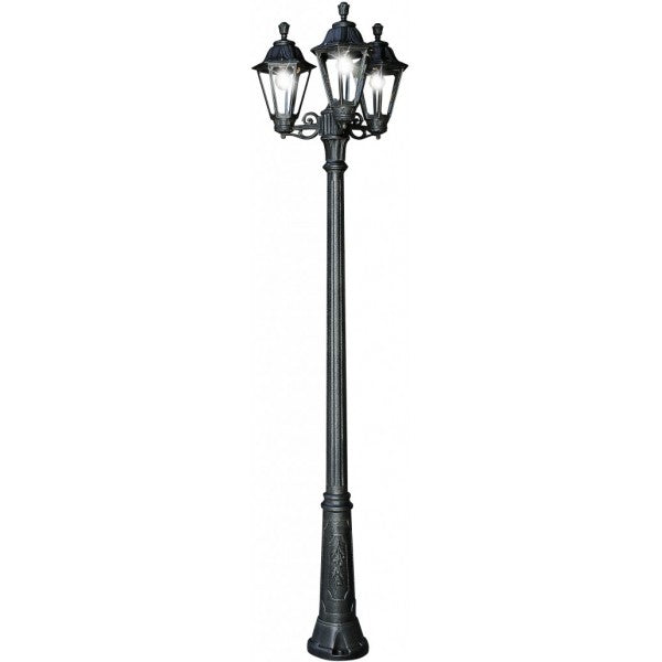 Magnalux Ricu/Bisso/Rut Black Clear E27 3-Light Large Post Part Number - RICU/BISSO/RUT3L