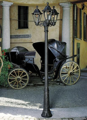 Magnalux Ricu/Bisso/Golia Black Clear E27 8.5W CCT 3-Light Large Post Part Number - RICU/BISSO/GOLIA3L