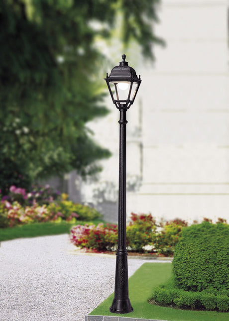 Magnalux Ricu/Noemi Black Clear E27 Tall Single Post Light Part Number - RICU/NOEMI