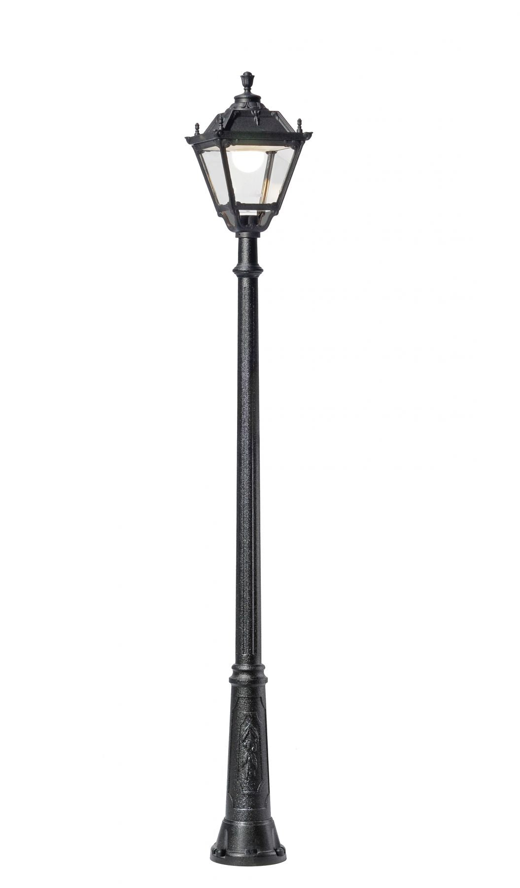 Magnalux Ricu/Tobia Black Clear E27 30W 3K Tall Single Post Light Part Number - RICU/TOBIA