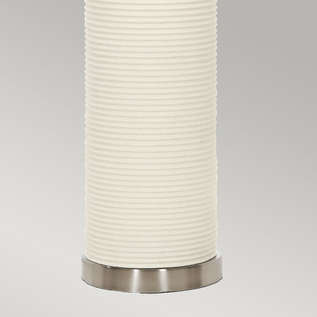 Elstead Lighting Table Lamp from the Ripple range. Ripple 1 Light Table Lamp - White with Black Shade Product Code = RIPPLE-TL-WHT-B