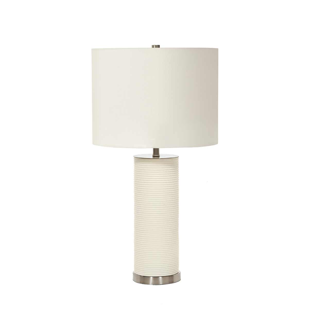 Elstead Lighting Table Lamp from the Ripple range. Ripple 1 Light Table Lamp - White Product Code = RIPPLE-TL-WHT