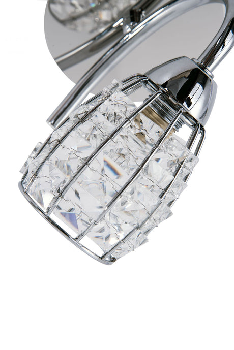 Magnalux Roma 1 Light Polished Chrome Wall Light with Crystal Shade Part Number - ROM01CHWL