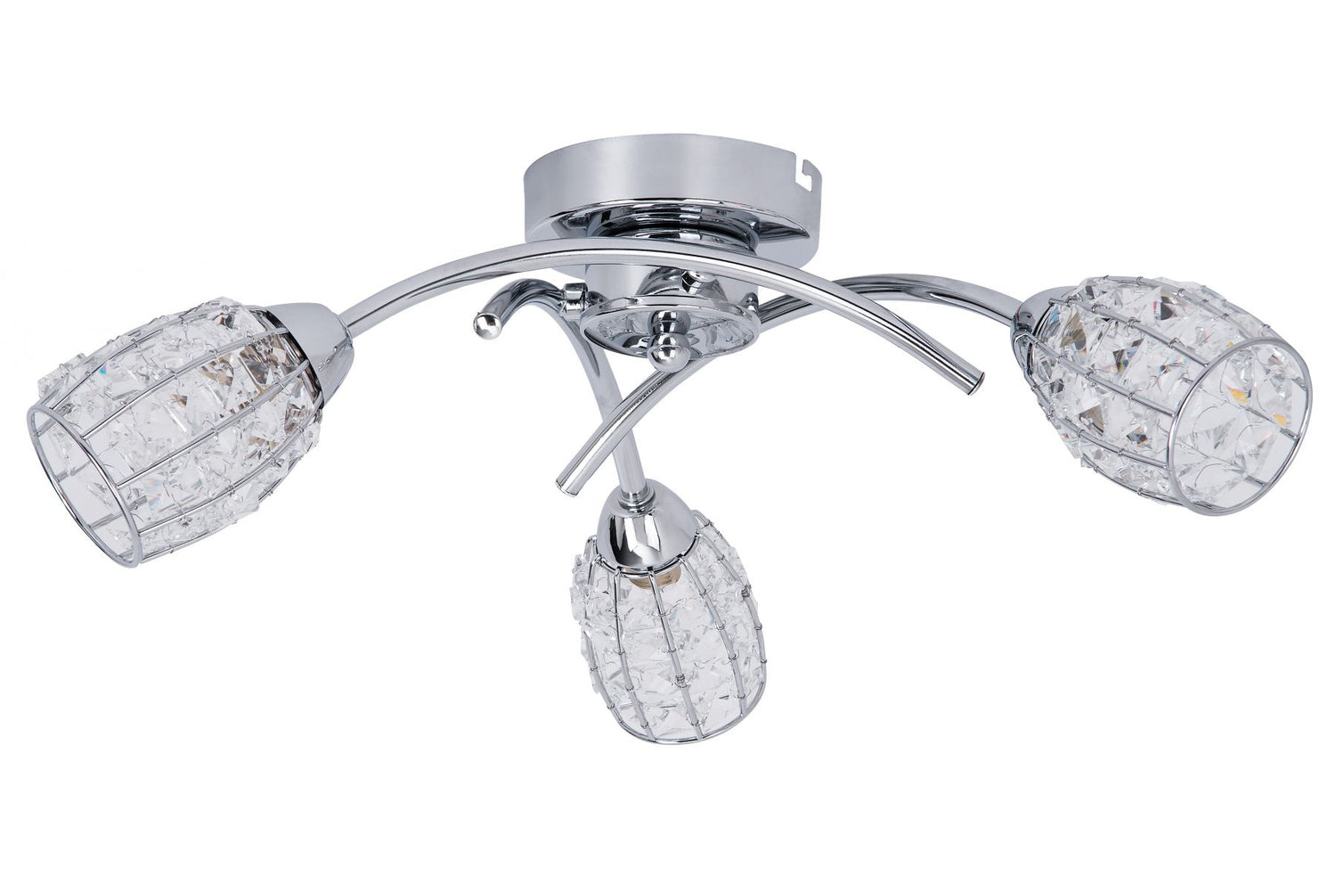 Magnalux Roma 3 Light Polished Chrome with Crystal Shade Part Number - ROM03CH