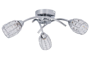 Magnalux Roma 3 Light Polished Chrome with Crystal Shade Part Number - ROM03CH
