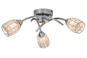 Magnalux Roma 3 Light Polished Chrome with Crystal Shade Part Number - ROM03CH