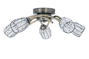 Magnalux Roma 5 Light Antique Brass with Crystal Shade Part Number - ROM05AB