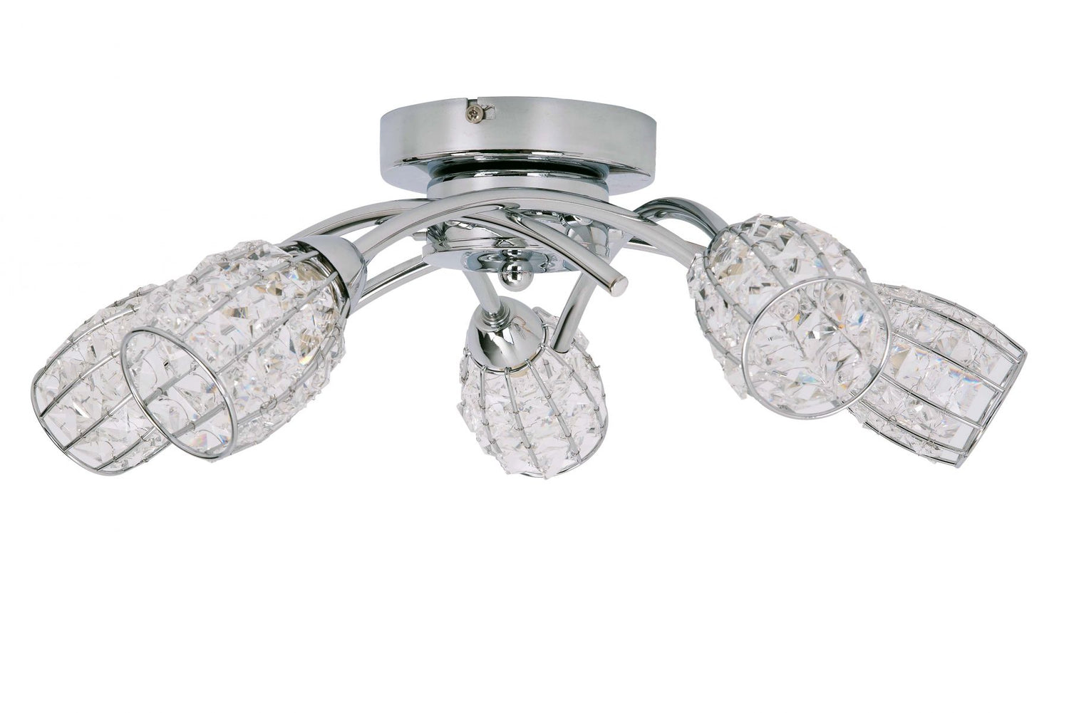 Magnalux Roma 5 Light Polished Chrome with Crystal Shade Part Number - ROM05CH