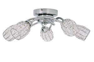 Magnalux Roma 5 Light Polished Chrome with Crystal Shade Part Number - ROM05CH