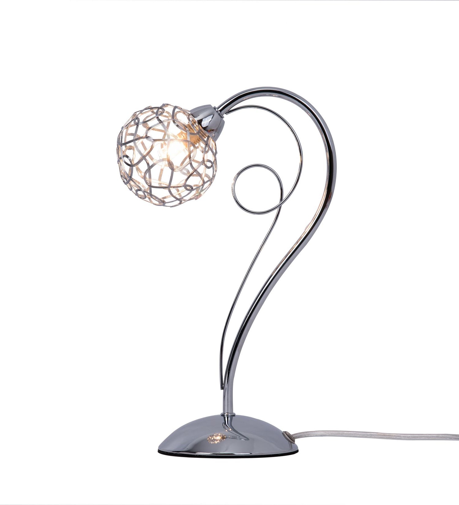 Magnalux Ronda 1 Light Polished Chrome Table Lamp with Mesh Ball Shade Part Number - RON01CHTL