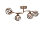 Magnalux Ronda 4 Light Antique Brass with Mesh Ball Shade Part Number - RON04AB