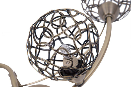 Magnalux Ronda 4 Light Antique Brass with Mesh Ball Shade Part Number - RON04AB