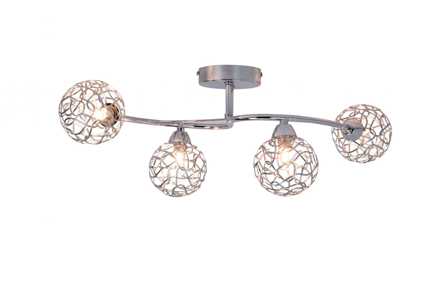 Magnalux Ronda 4 Light Polished Chrome with Mesh Ball Shade Part Number - RON04CH