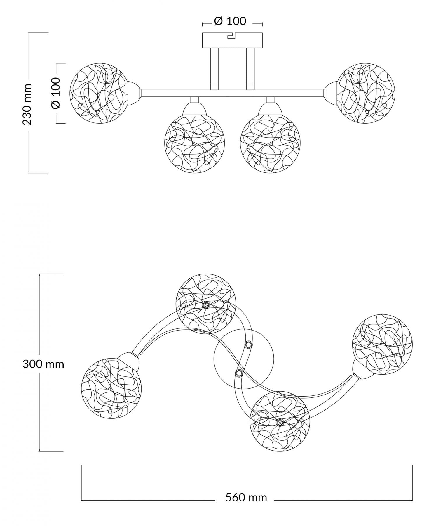 Magnalux Ronda 4 Light Polished Chrome with Mesh Ball Shade Part Number - RON04CH