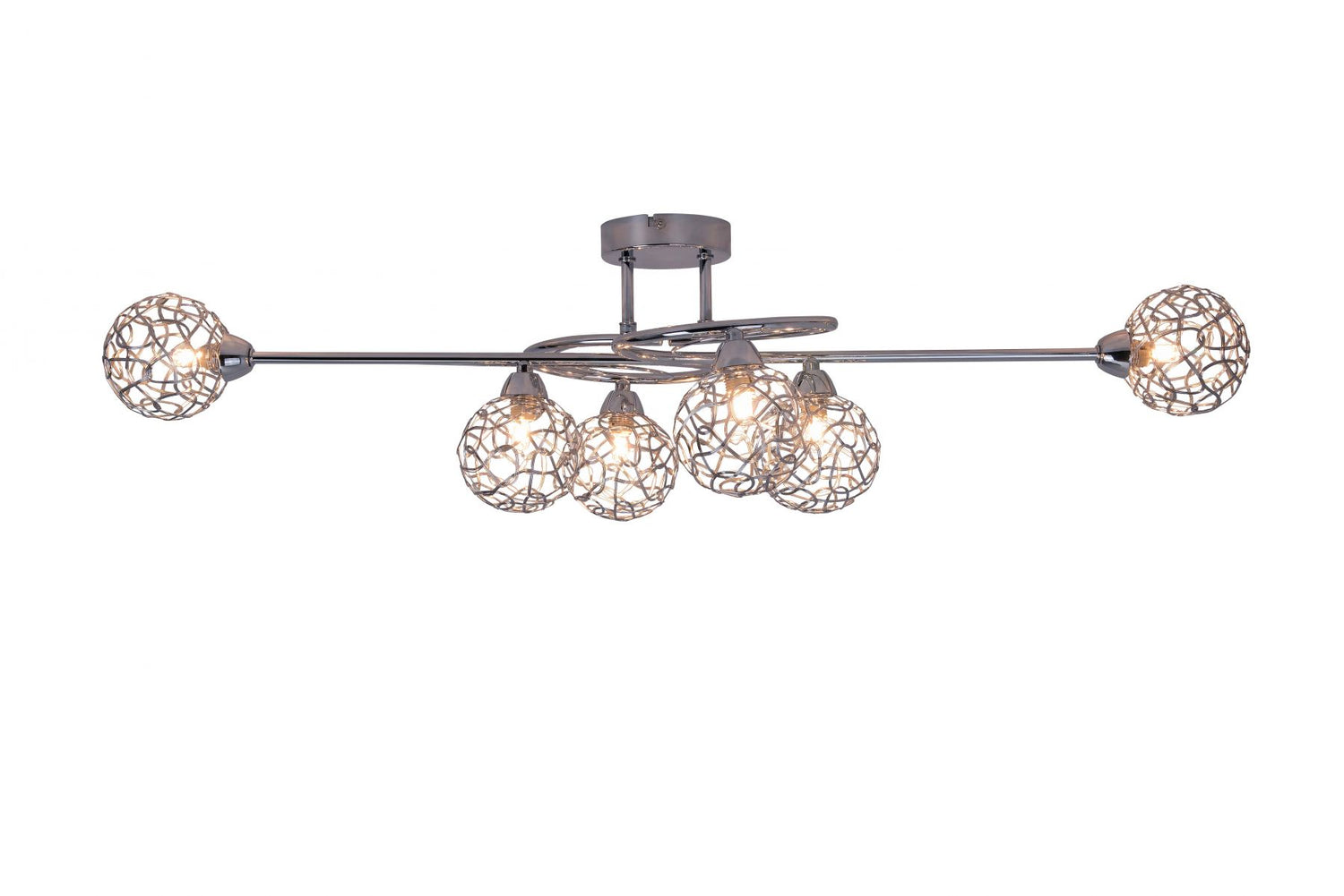 Magnalux Ronda 6 Light Polished Chrome with Mesh Ball Shade Part Number - RON06CH