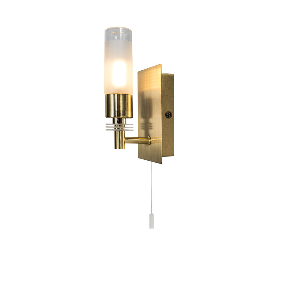 Magnalux Saturn 1 Light Bathroom Wall Light Satin Brass Part Number - SAT01SBWL