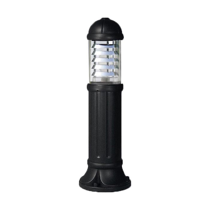 Magnalux Sauro 800 Chrome Louvre Black Clear E27 Bollard Post Light Part Number - SAURO800C