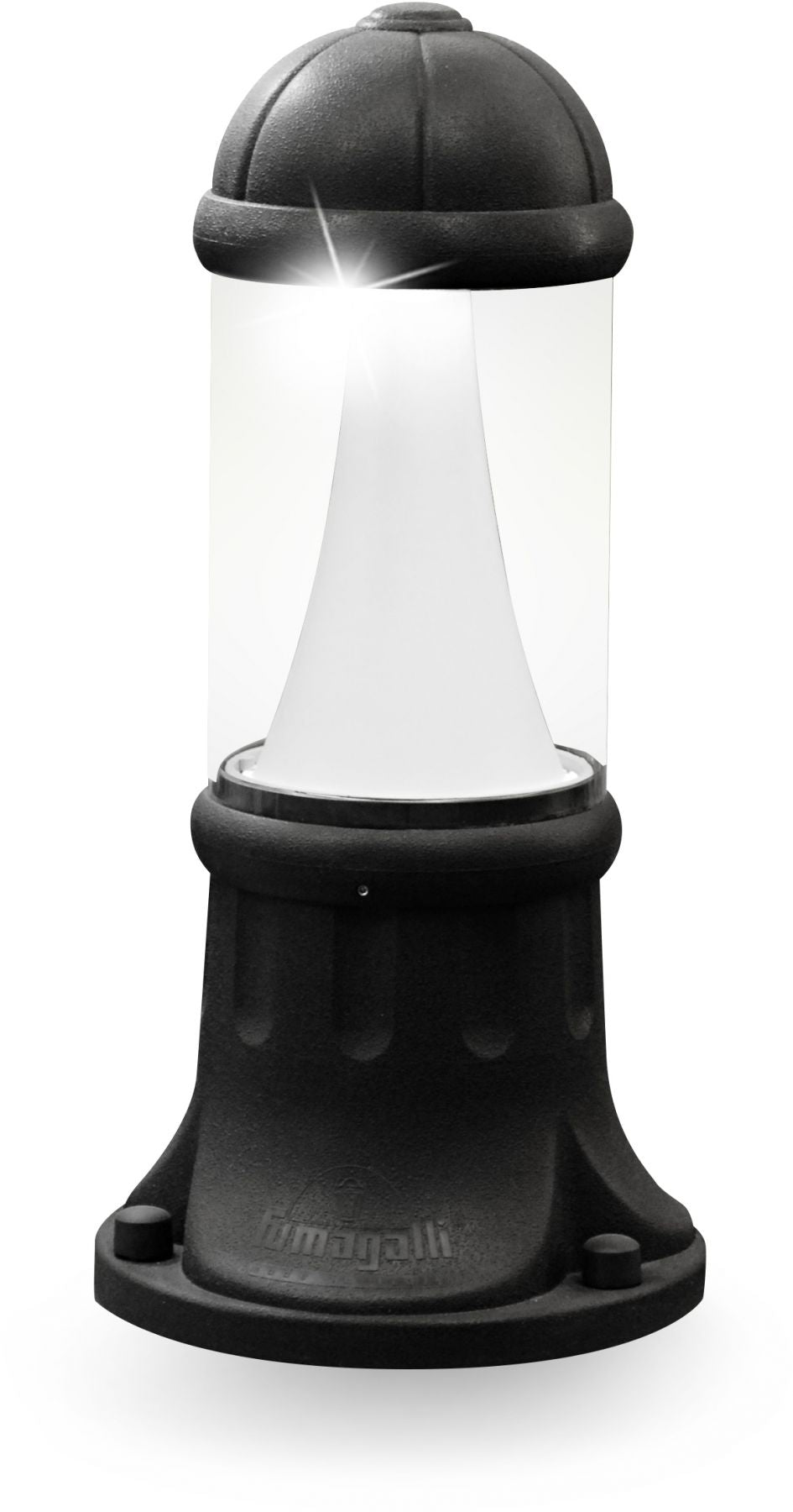Magnalux Sauro 500mm Black Clear LED 10W Bollard Post Light Part Number - SAURO500/LED10