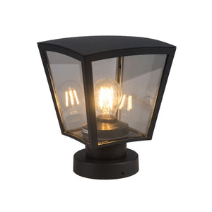 Magnalux Sauro 800 Chrome Louvre Black Clear E27 Bollard Post Light Part Number - SAURO800C