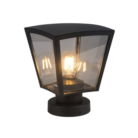 Magnalux Sauro 800 Chrome Louvre Black Clear E27 Bollard Post Light Part Number - SAURO800C