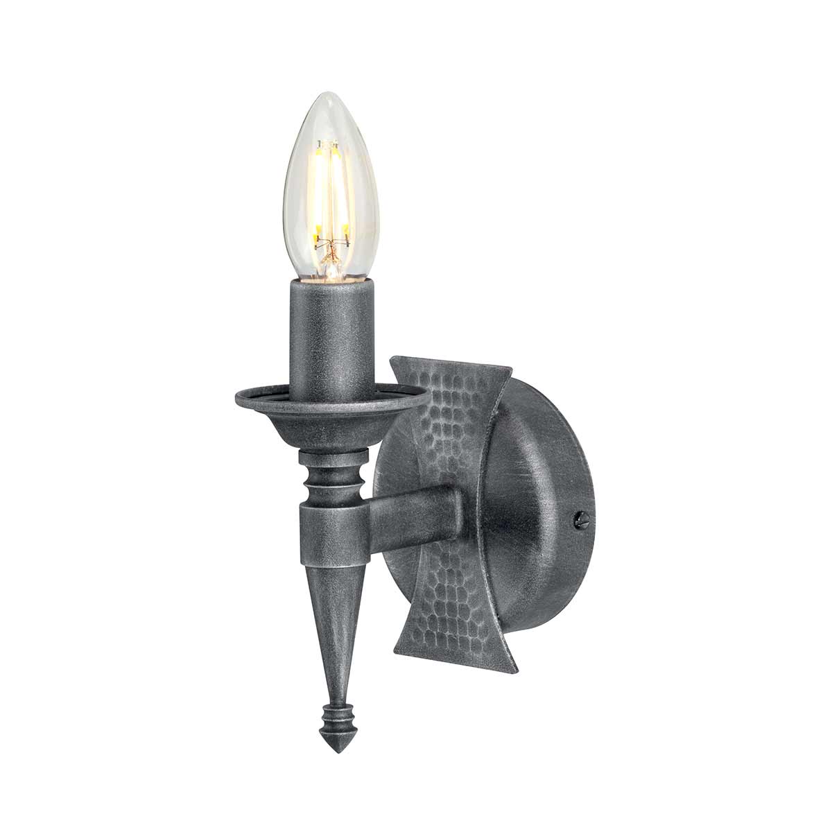 Elstead Lighting Wall Light from the Saxon range. Saxon 1 Light Wall Light Product Code = SAX1-BLK-SIL