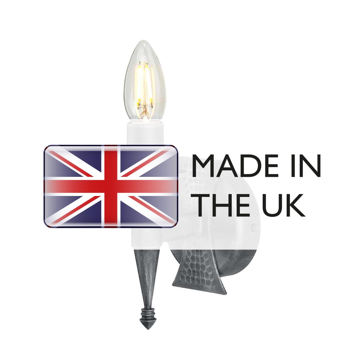 Elstead Lighting Wall Light from the Saxon range. Saxon 1 Light Wall Light – SKU SAX1-BLK-SIL