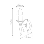Elstead Lighting Wall Light from the Saxon range. Saxon 1 Light Wall Light – SKU SAX1-BLK-SIL
