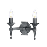 Elstead Lighting Wall Light from the Saxon range. Saxon 2 Light Wall Light Product Code = SAX2-BLK-SIL