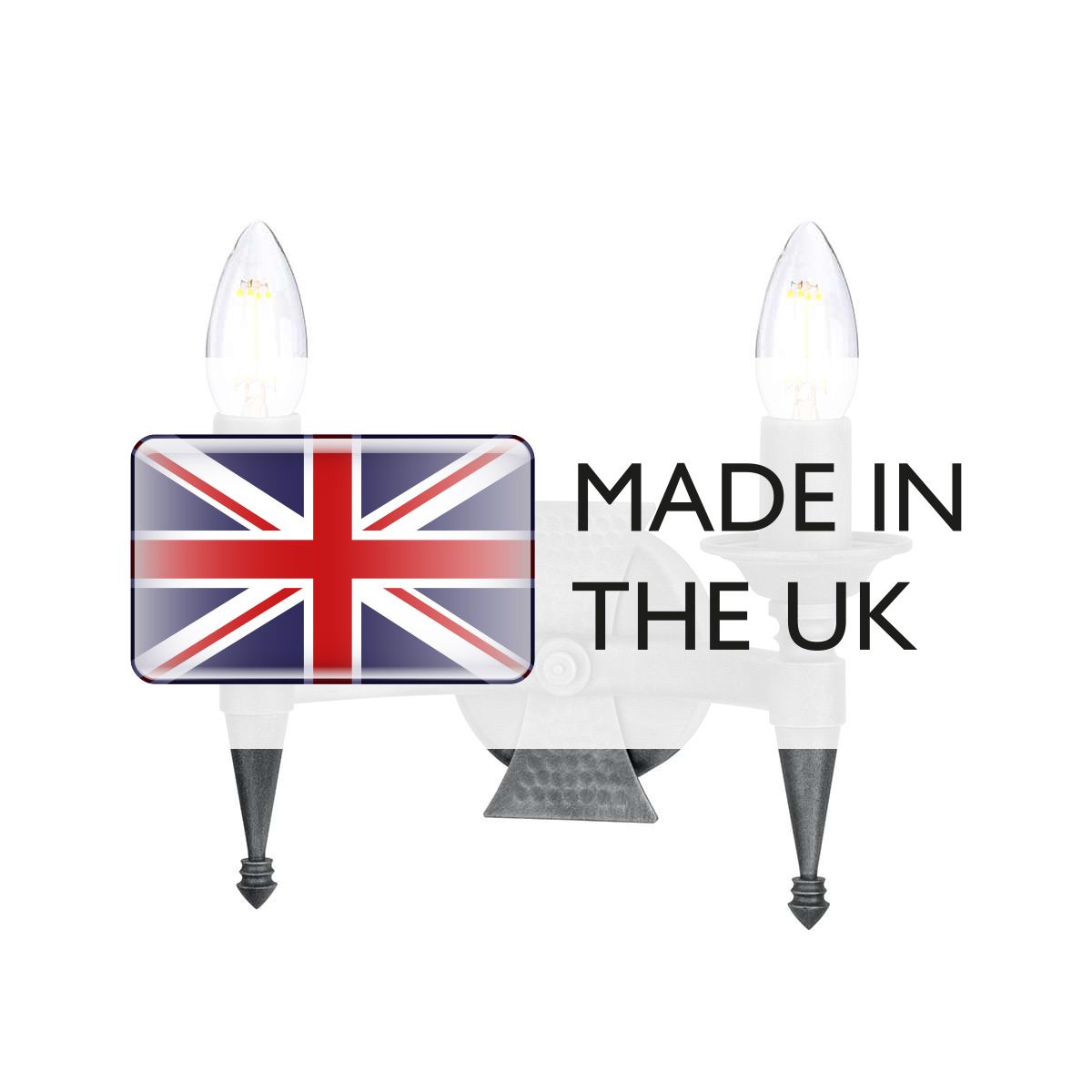 Elstead Lighting Wall Light from the Saxon range. Saxon 2 Light Wall Light – SKU SAX2-BLK-SIL