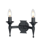 Elstead Lighting Wall Light from the Saxon range. Saxon 2 Light Wall Light Product Code = SAX2-BLK