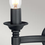 Elstead Lighting Wall Light from the Saxon range. Saxon 2 Light Wall Light – SKU SAX2-BLK