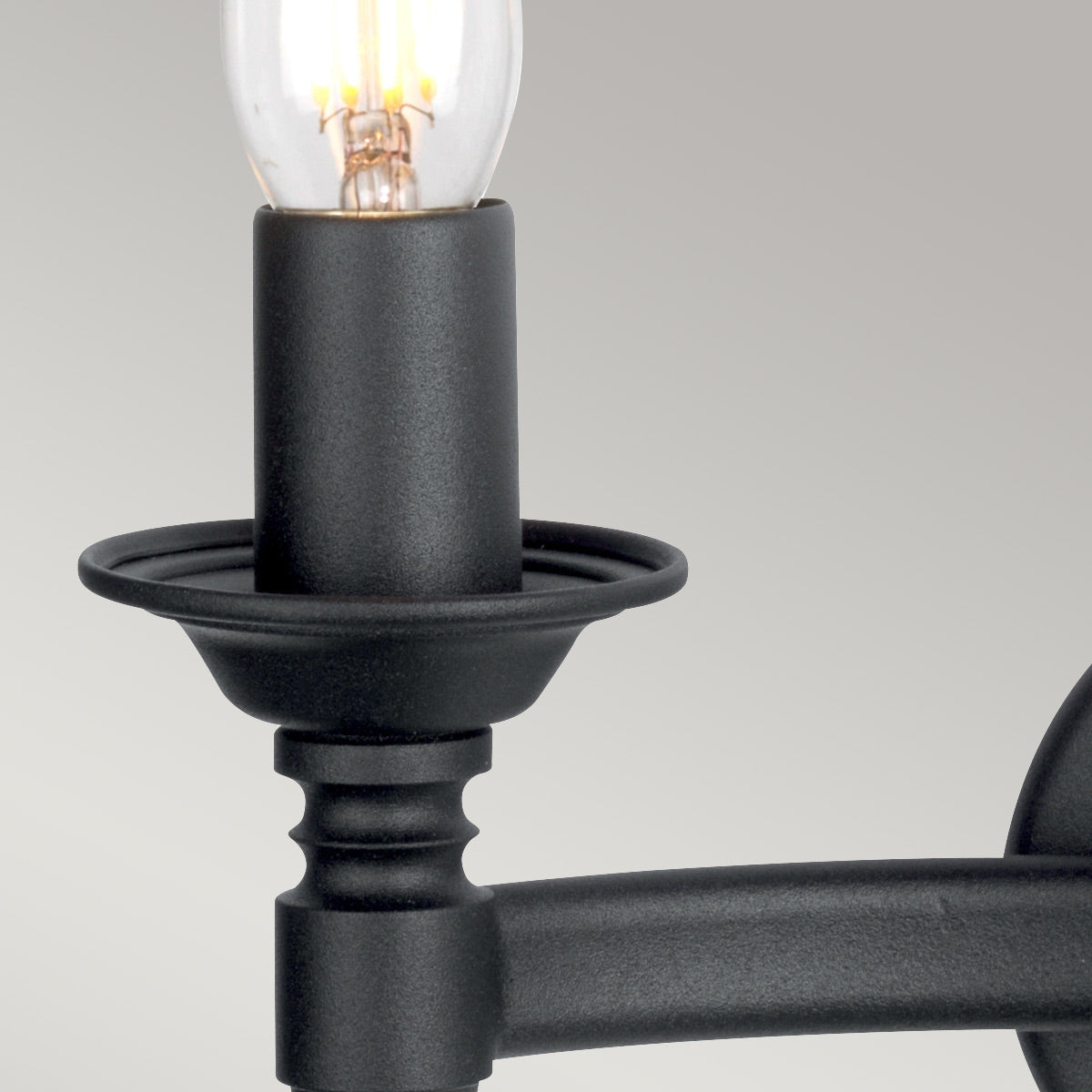 Elstead Lighting Wall Light from the Saxon range. Saxon 2 Light Wall Light Product Code = SAX2-BLK