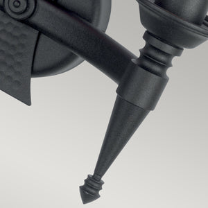 Elstead Lighting Wall Light from the Saxon range. Saxon 2 Light Wall Light Product Code = SAX2-BLK