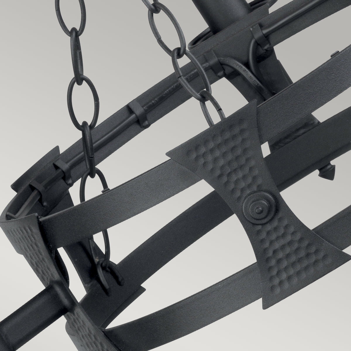 Elstead Lighting Chandelier from the Saxon range. Saxon 3 Light Chandelier Product Code = SAX3-BLK