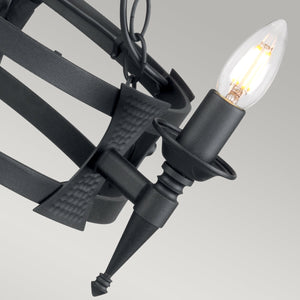 Elstead Lighting Chandelier from the Saxon range. Saxon 3 Light Chandelier Product Code = SAX3-BLK