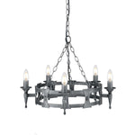 Elstead Lighting Chandelier from the Saxon range. Saxon 5 Light Chandelier – SKU SAX5-BLK-SIL