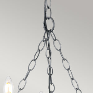 Elstead Lighting Chandelier from the Saxon range. Saxon 5 Light Chandelier Product Code = SAX5-BLK-SIL